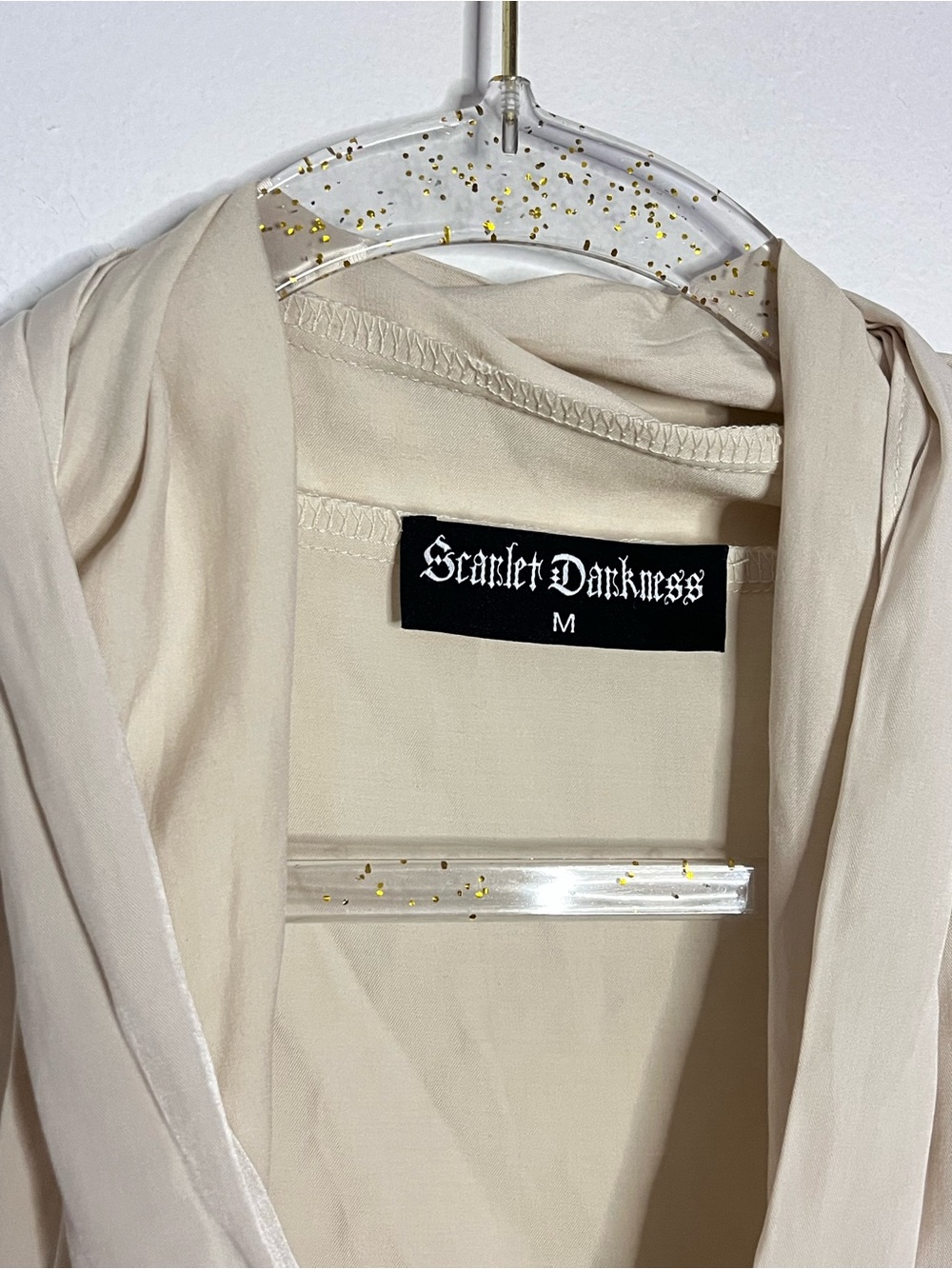 Scarlet Darkness Ladies Victorian Blouse Lace Up Pleated Shirt in Apricot Medium - Picture 10 of 10
